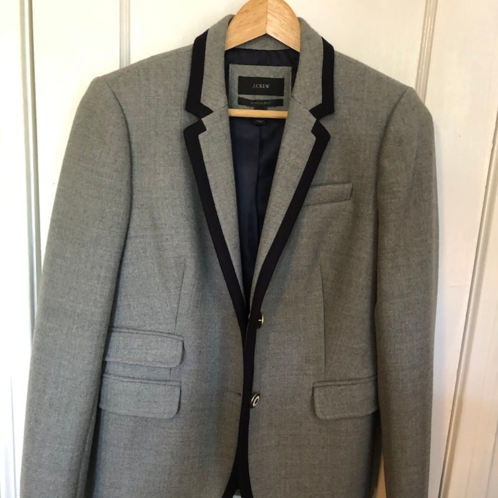 Jcrew Gray schoolboy blazer with nautical buttons
